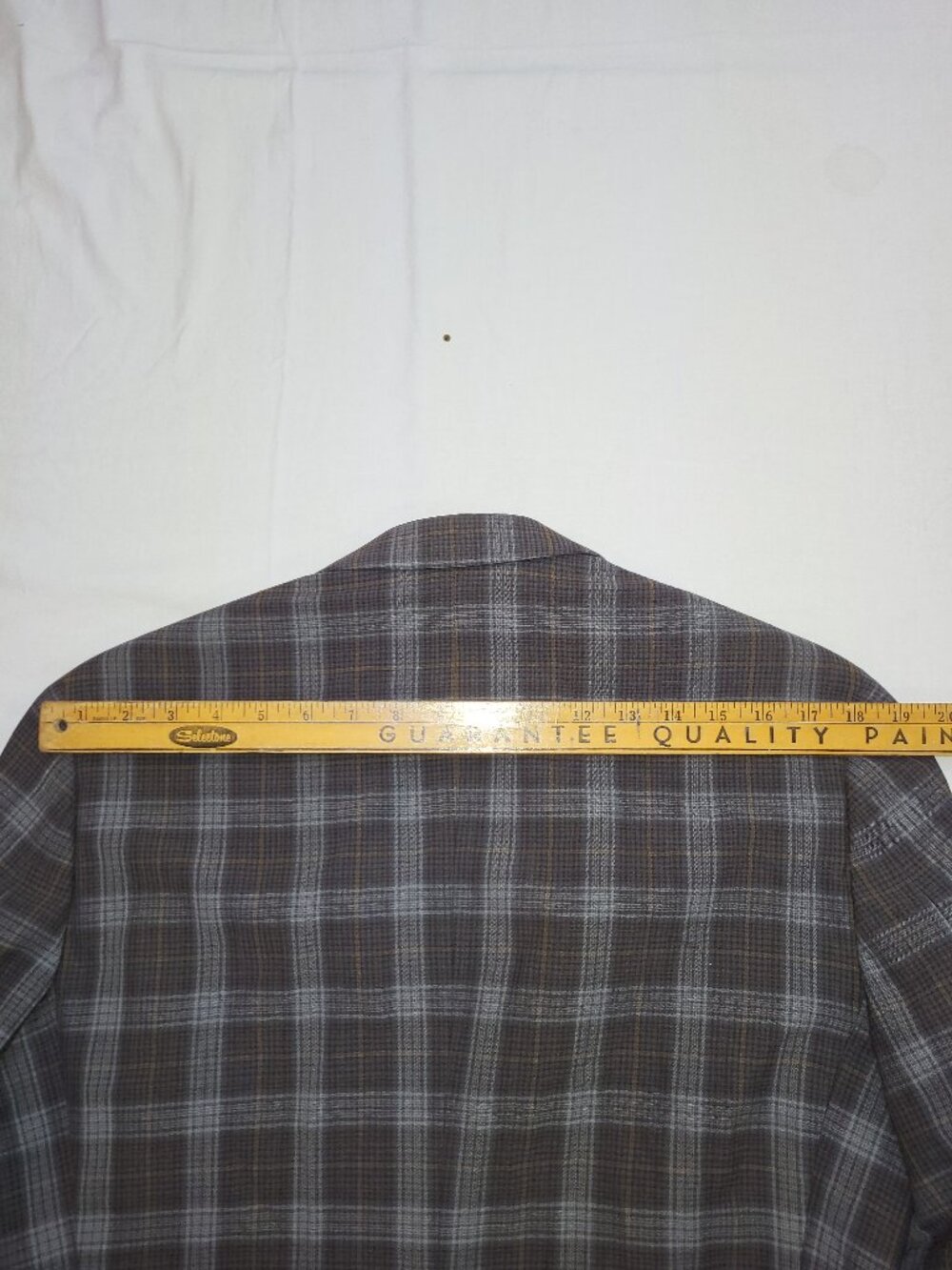 DKNY Men's Grey Plaid Check Two-Button Blazer Sport Coat Size 40R - Picture 9 of 13